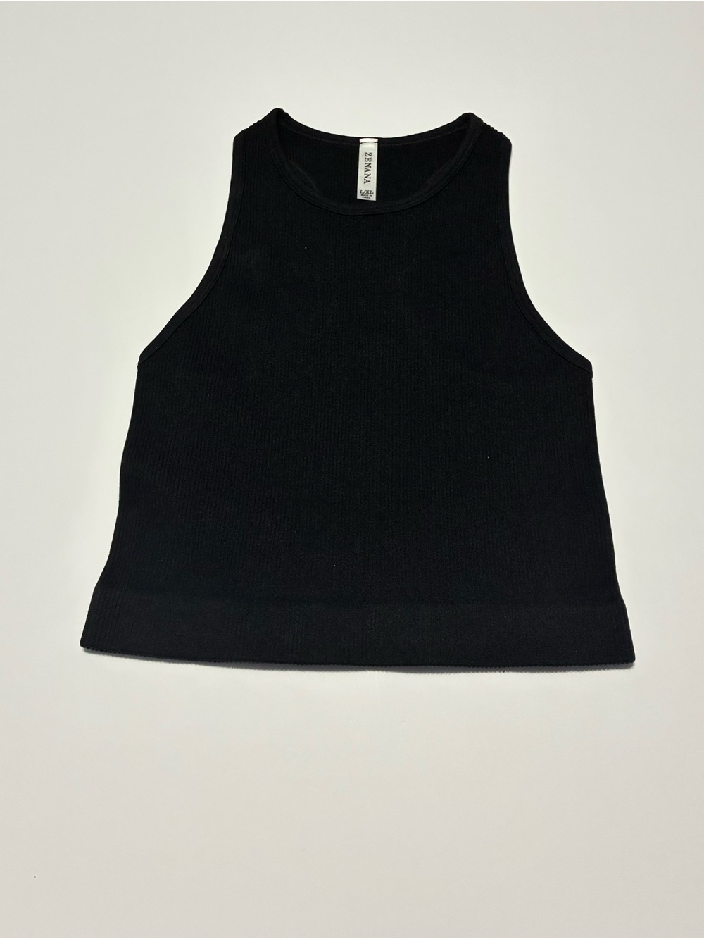 Zenana Outfitters Black Ribbed Tank Top